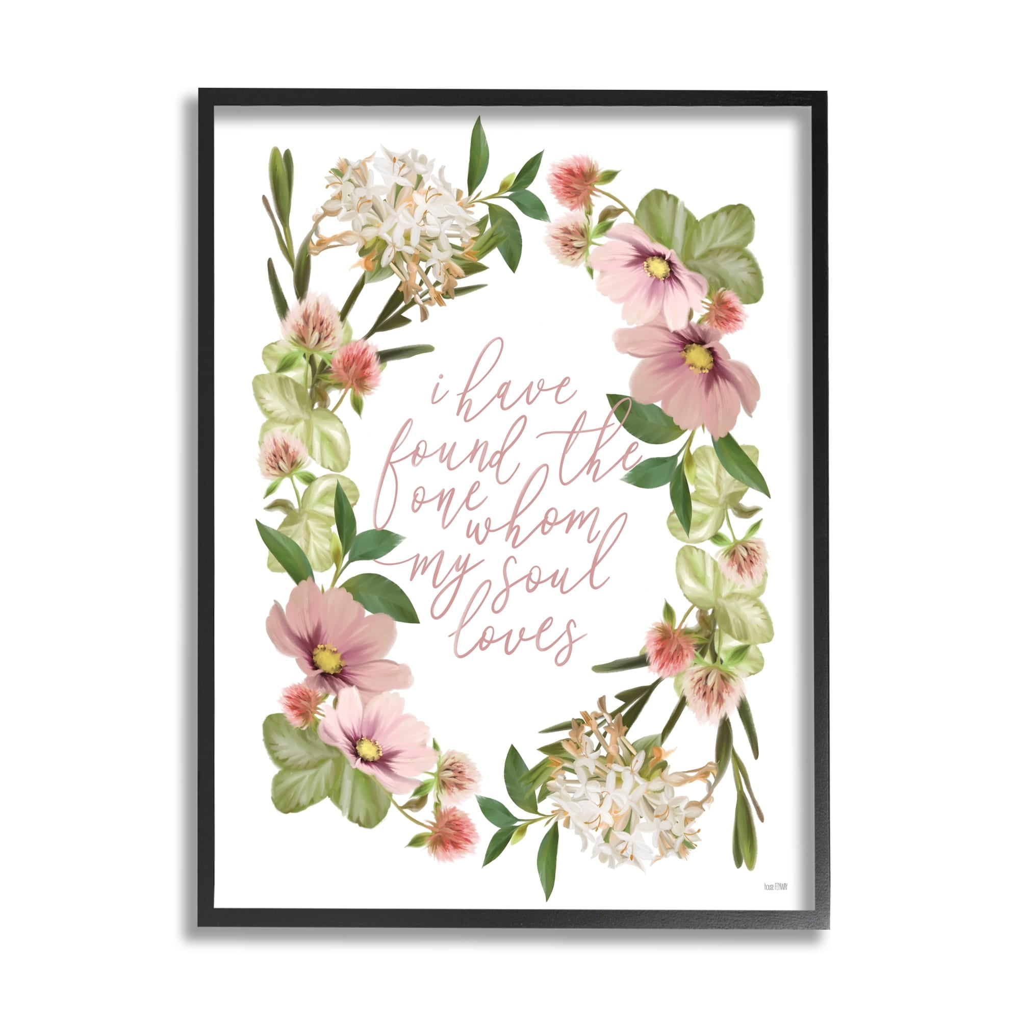 Stupell Industries One Whom My Soul Loves Quote Pink Spring Florals, 24 x 30, Design by House Fenway