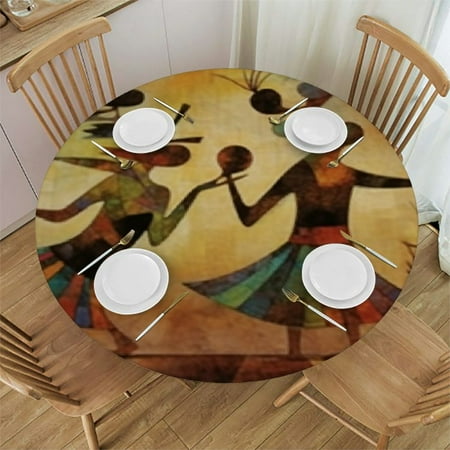 

Jiayy Dancing Bird Round Table Cloth 100% Polyester Fiber - Festive Home Decor for Banquet Dining and Parties 42-46