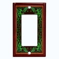 thumbnail image 5 of Metal Light Switch Plate Cover Elegant Maroon Green Leaf Damask Frame FRA027, 5 of 13