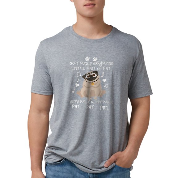 CafePress - Soft Puggy Warm Puggy T Shirt Men's Deluxe T Shirt - Mens Tri-blend T-Shirt