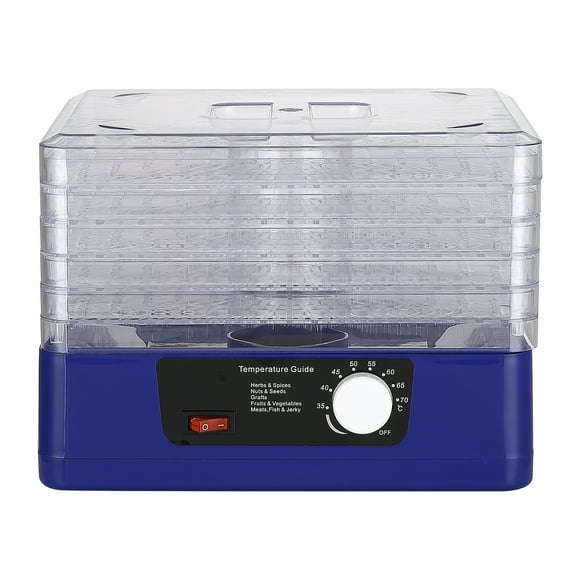 5 Trays Food Dehydrator Automatic Power Off Food Dehydrator Adjustable Intelligent Food Dehydrator for Jerky Meat Herbs Fruit Dryer Machine with Digital Timer and Temperature Control
