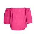 thumbnail image 3 of DuoJiaJ Fashion Womens Ladies Summer Sexy Chest Solid Color Casual Tops Women’s Button-Down Shirts Red, 3 of 4