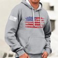 thumbnail image 3 of Men's & Women's Flag Print Pullover Hoodie, Unisex Loose Fit Long Sleeve Sweatshirt, Patriotic Streetwear for 4th of July, Christmas, Fall Winter Season,Light Gray,M, 3 of 6