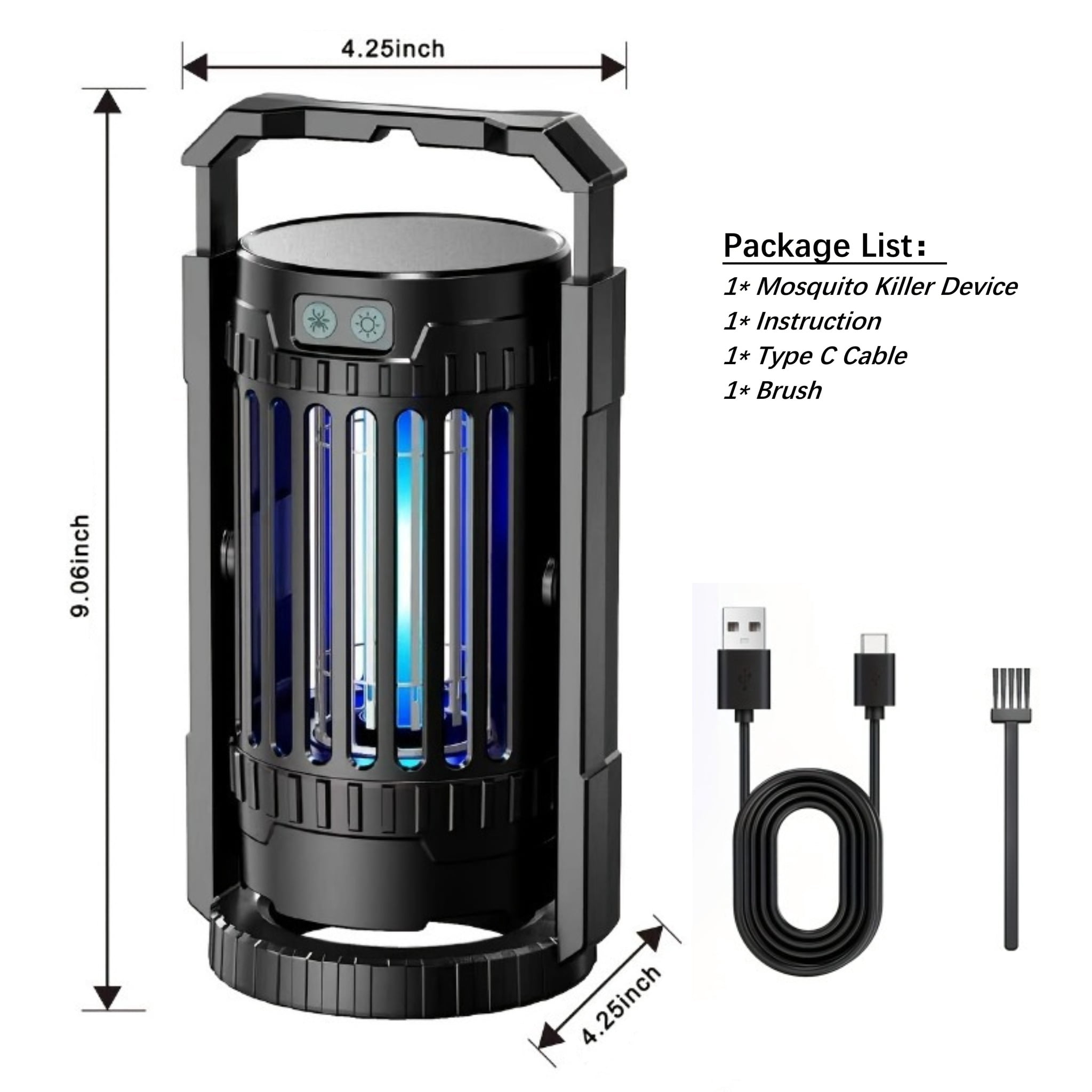2 IN 1 Electric Bug Zapper Outdoor Waterproof, Portable Rechargeable Mosquitoes Killer Lamp, Electric Fly Zapper for Garden, Patio, Backyard, Home Use, Camping