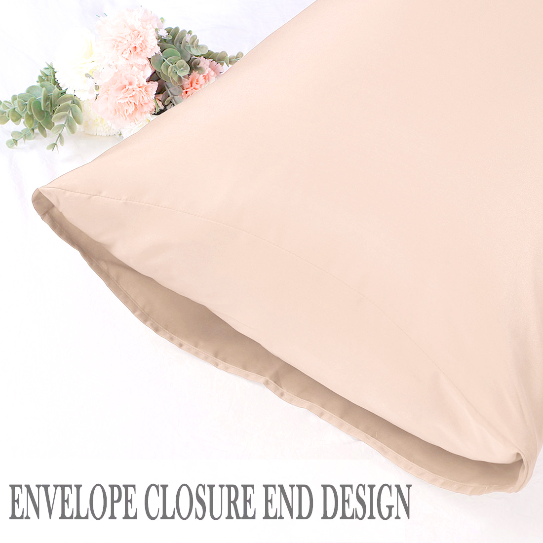 Unique Bargains 4 Pack Satin Pillowcases for Hair and Skin, Light Tan Travel
