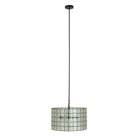 Creative Co-Op Capiz Shell Pendant Lamp, Black