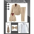 thumbnail image 3 of Lycody 6pcs Boys Suit Set Slim Fit Kids Formal Suits  for Teen and Kids Toddler Tuxedo Wedding Ring Bearer Outfit Prom Party Classic Suits, 3 of 7