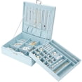 thumbnail image 1 of Organizador para joyas ProCase Velvet de 2 capas para mujer, color azul, 1 of 7