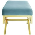 thumbnail image 3 of Modway Rove Velvet Bench in Gold and Sea Blue, 3 of 7