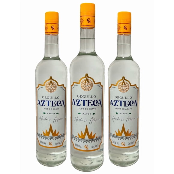 Tripack Licor De Agave Orgullo Azteca Mango 1000 Ml Orgullo Azteca Licor de Agave
