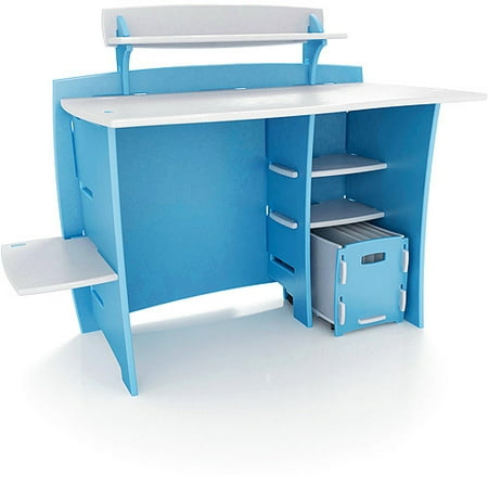 No Tools Assembly - Desk, Blue and White
