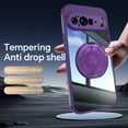 thumbnail image 4 of Designed for Google Pixel 10 / 10 Pro Crystal Clear Back Case, Luxury Case with Lens Protector Drop Protective Magnetic Rotating Ring Kickstand Shockproof Thin Fit Phone Case Cover, Darkpurple, 4 of 8