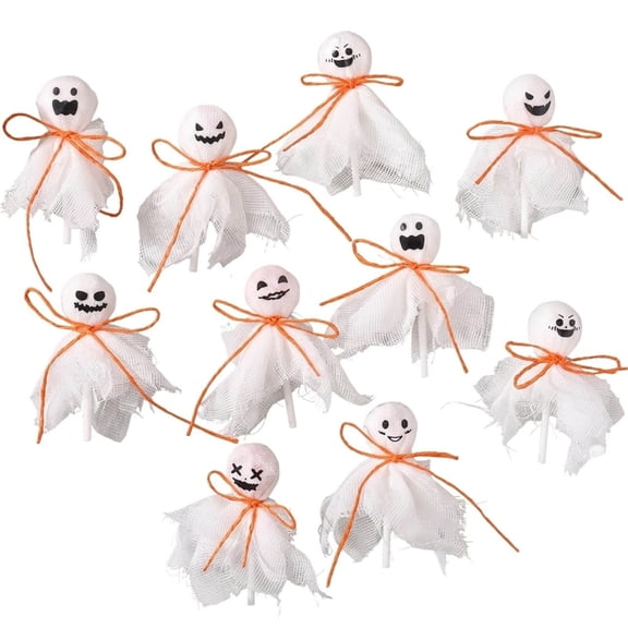 12 Pcs Halloween Ghost Lollipop Wrappers,DIY Spooky Candy Cover Toppers for Party Favor,Goodie Bags,Treats,Holiday Decor