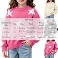 thumbnail image 3 of Atogsazn Childrens Girls Knitted Sweater Casual Star Printed Long Sleeve Sweaters Fall Winter Tops Clothes White 8-10 Years Fashion, 3 of 7