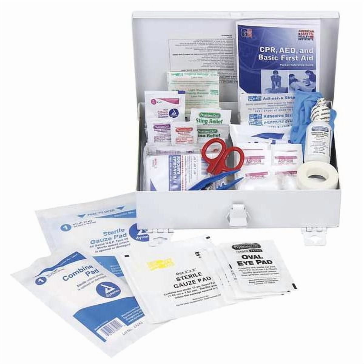 First Aid Kit and Housing, Metal 137 Components, 25 People Served 54531