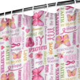 thumbnail image 3 of Pink Butterfly Word Pattern Shower Curtain 72"x72" ,Bathroom Decorative Shower Curtains Set with 12 Hooks,Modern Waterproof Washable Shower Curtain, 3 of 6