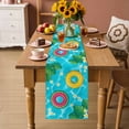 thumbnail image 2 of Summer Swimming Pool Table Runner 70 Inches, Floral Plumeria Palm Leaves Bed Runner Dresser Scarves Tabletop for Indoor Outdoor Parties/Ceremony/Banquet, 13" x 70", 2 of 9