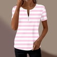 thumbnail image 2 of Kezqiaxn Blouses for Women Dressy Casual Zipper Short Sleeve V-Neck Work Shirts with Pocket Loose Tunic Blouses, 2 of 6