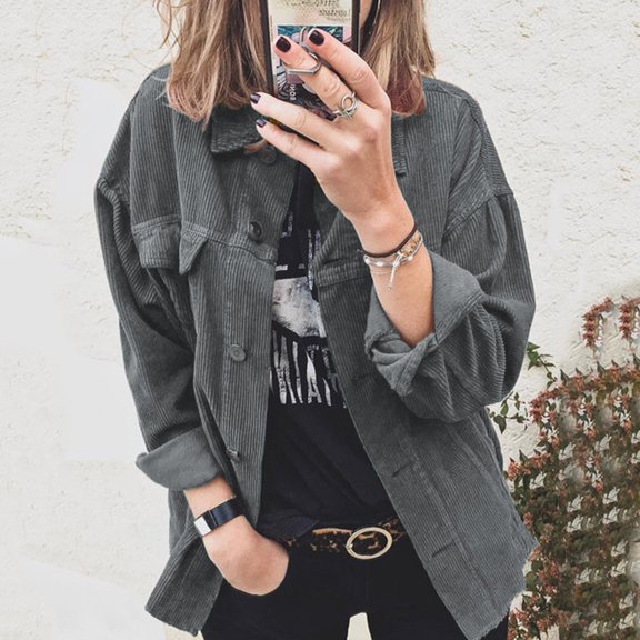 SDJMa Women's Lightweight Vee Cardigan Sweater Fashion Women Winter Solid Color Long Sleeve Buttons Coat Cardigan Blouse