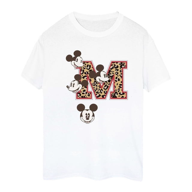 Mickey Mouse T-Shirt Boyfriend en Coton pour Femmes m Visages