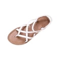 thumbnail image 2 of Viluyesy Flat Sandals for Womens, Clip Toe Weave Strappy Casual Comfort Summer Vacation Shoes White US5.5, 2 of 9