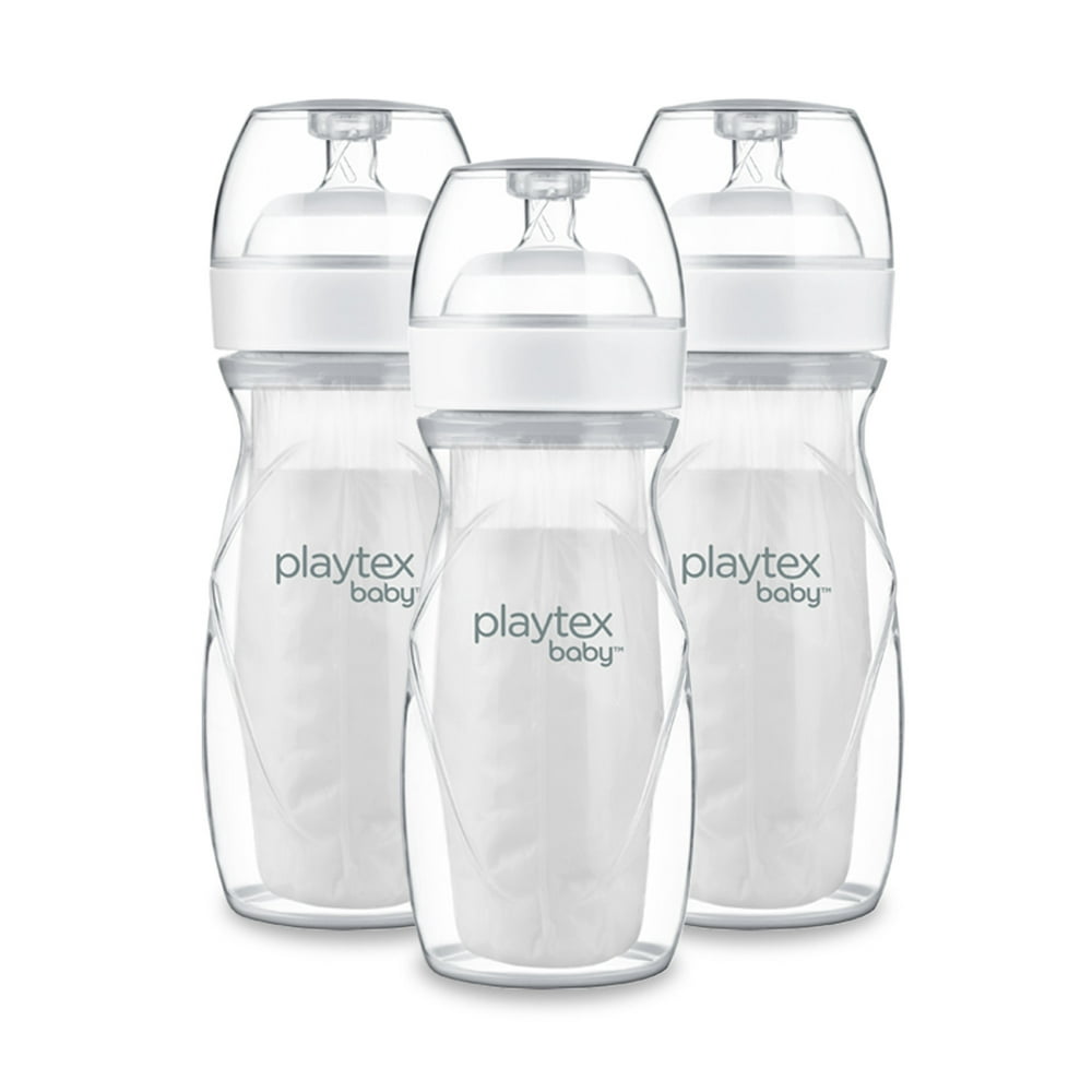 Playtex Baby Nurser with DropIns Liners Baby Bottles, 8 oz, 3 Pack