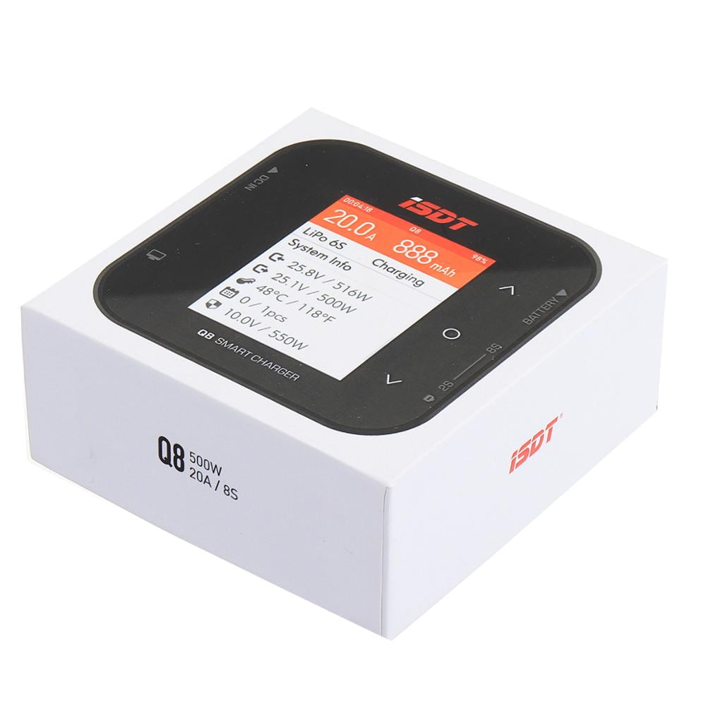 ISDT Q8 Smart Battery Charger Balanced Charging 2-8s Lithium Battery 20A 500W ISDT Q8 Smart Battery Charger Balanced Charging 2-8s Lithium Battery 20A 500W