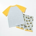 thumbnail image 3 of Dakiuu Boys and Girls Two Pieces Sleepwear Top and Bottom Pajama Set Toddler Kids Short Sleeve Cotton Pj Children Clothes 24 Months - 8 Years Yellow 4-5 Years (5Y), 3 of 8