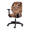 thumbnail image 3 of CHAQLIN Leopard Bow Print Desk Chair Cover with Decorative Stretchable Fabric, Set of 2 Elastic Office Chair Slipcover for High Back Boss Chair, 3 of 7