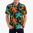 thumbnail image 3 of Balery Palm Trees Printed Men’s Short Sleeve Polo Shirt, Midweight Men's Shirt,Golf Polo shirts -Large, 3 of 9