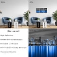 thumbnail image 6 of Chicago Wall Art Canvas Blue Chicago City Skyline Pictures Decoration Cityscape Night View Painting Prints Framed Modern Home Living Room Bedroom Decor Ready to Hang, 6 of 6