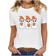 thumbnail image 2 of Xdegoge Fall Graphic T-Shirts for Women Funny Coffee Ghost Print Top Casual Short Sleeve Crewneck Tee Comfortable Lightweight Pullover for Halloween Autumn Season Lounge, 2 of 7