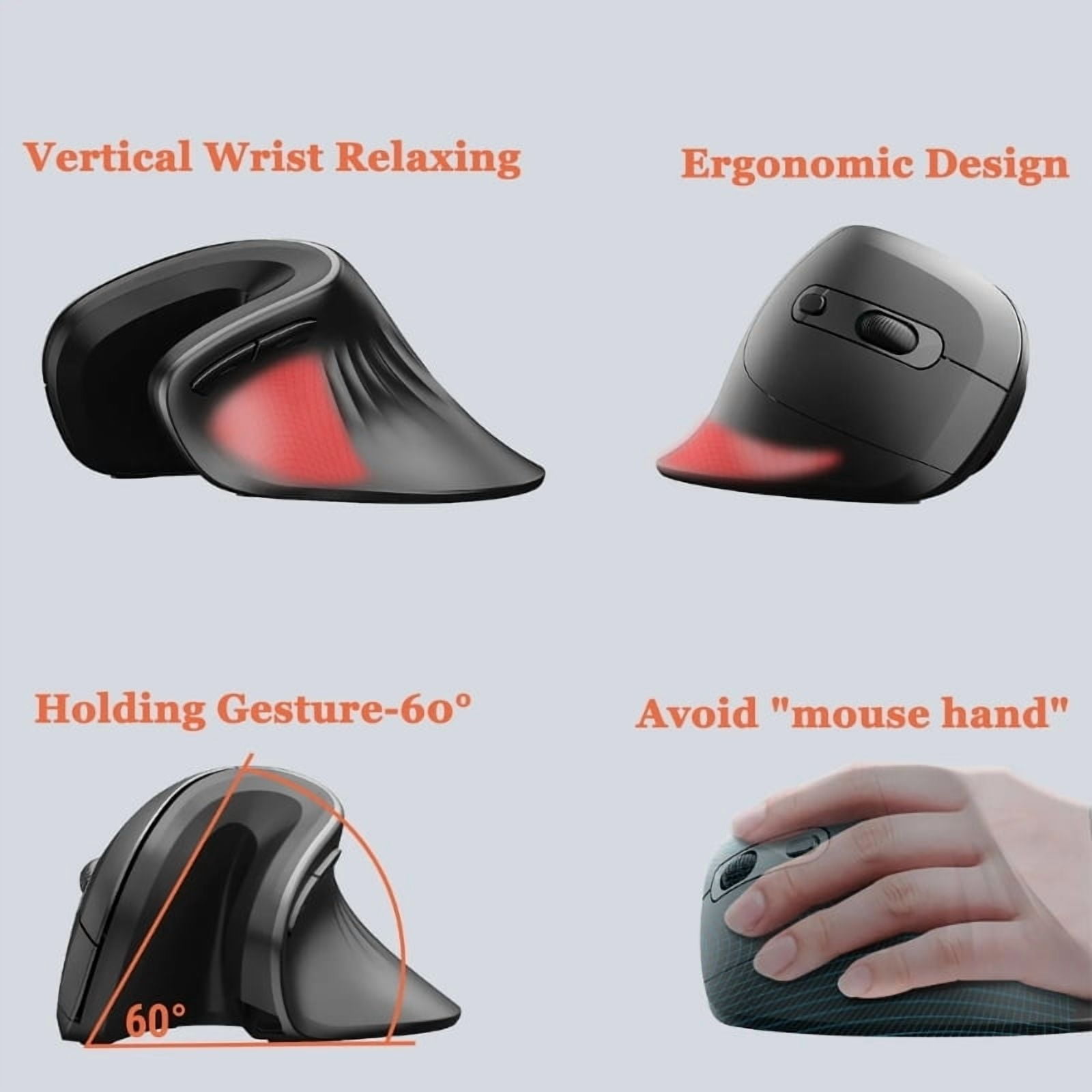 Right Hand Vertical Mouse Ergonomic Gaming Mouse USB Optical Wrist Healthy Mice Mause For PC