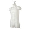 SSWBasics Male Molded Frosted Torso Form - Fits Men's Sizes S-L - Hanging Mannequin with