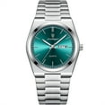 thumbnail image 1 of POEDAGAR Montre de Mode pour Homme à Quartz Vert en Acier Inoxydable Analogique Étanche Lumineuse avec Date, 1 of 5