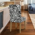 thumbnail image 5 of Xoenoiee Zebra Stripe Print Waterproof Chair Covers for Dining Room, Dining Room Chair Covers Protectors Stretch Kitchen Parson Chair Slipcovers, 1 Set, 5 of 7