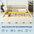 thumbnail image 4 of Allewie Full Size Lift Up Storage Bed Frame, Hydraulic Support System, Upholstered Platform Bed Frame, Vertical Channel Tufted Headboard with Wingback, Cream White, 4 of 9