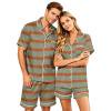 VV AVEORS Christmas Silk Pajamas For Men And Women Plaid Couples Pajamas Sets Long Short Sleeve Sleepwear Button Down Loungewear Pjs Sets Black M