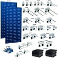 thumbnail image 2 of Triton Products® (2) 18x36x.5625 Blue Steel Square Hole Pegboards/28 Hooks/2 Bins, 2 of 7