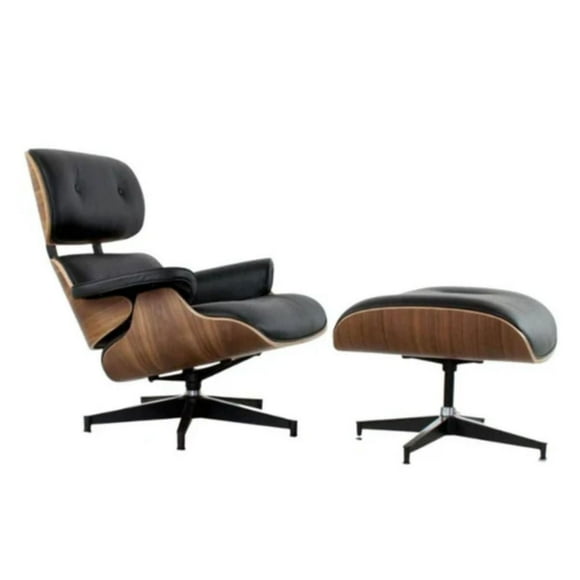 Fauteuil East Lounge II et pouf en noir