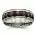 thumbnail image 1 of Bague d'Incrustation en Fibre de Carbone Noir/rouge Poli Titane 13 Dimensions, 1 of 6