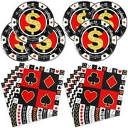 40Pack Casino birthday Party Supplies include 20 plates, 20 napkins for the Casino party decoration$$Home Decor, Kitchen, & Other