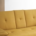 thumbnail image 5 of 67" Folding Sofa Bed with Adjustable Backrest and Silver Metal Legs, Modern Leather Multifunctional Double Sofa Bed with Coffee Table in the Middle for Living Room Bedroom, Yellow, 5 of 9