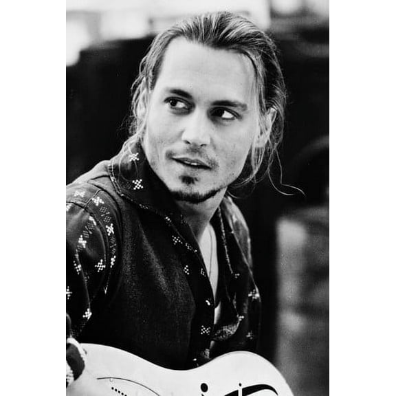 Johnny Depp B&W 24X36 Poster Chocolat Guitar