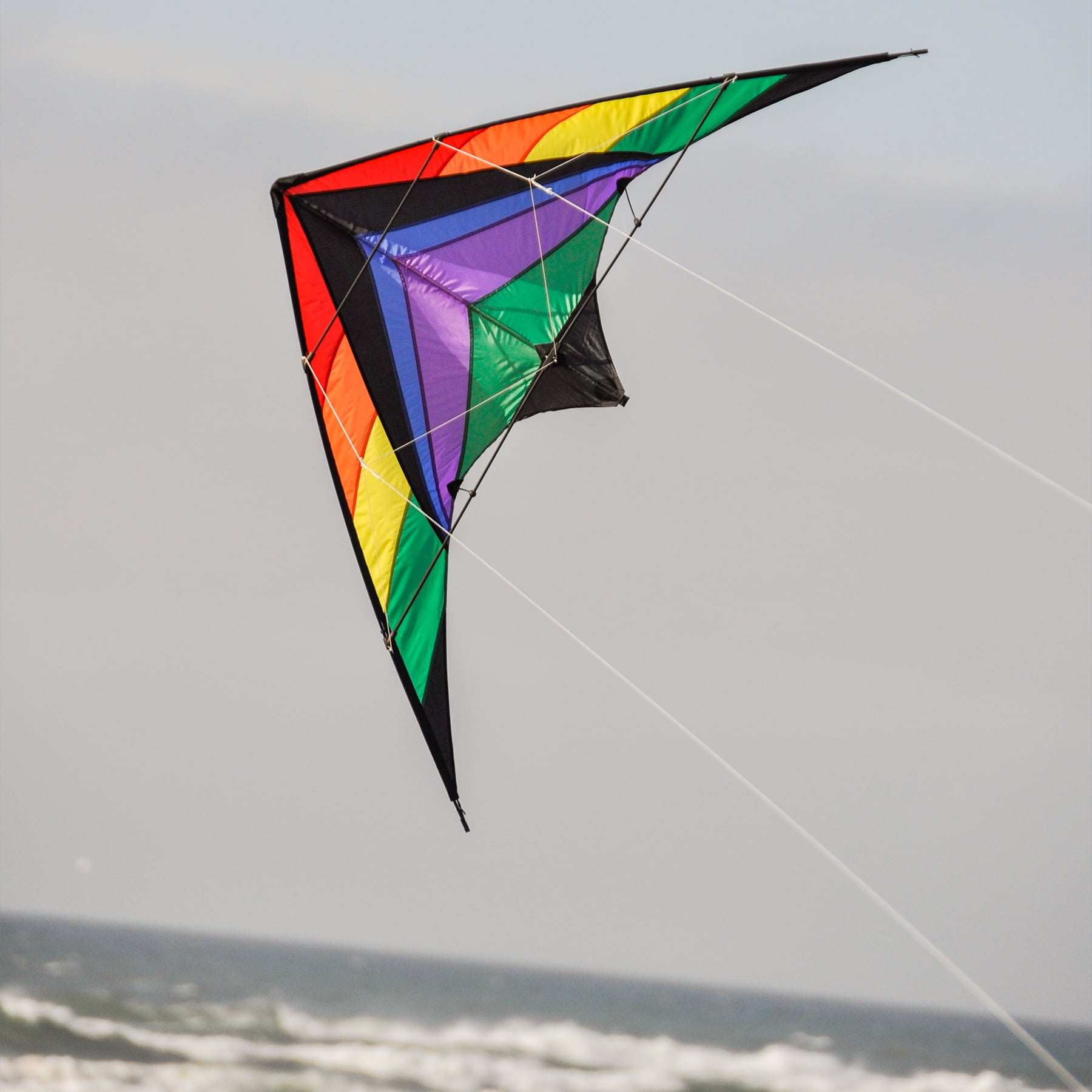 In the Breeze 3183 — Rainbow Breeze Sport Kite — Colorful Dual Line Entry Level Stunt Kite