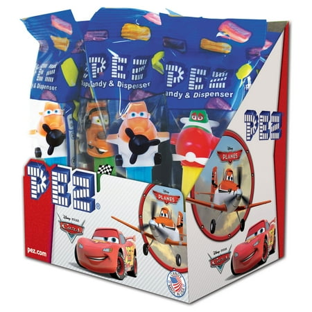 PEZ Candy Disney Cars/Planes Assortment, 1 Candy Dispenser Plus 2 Rolls Assorted Fruit Candy, 6.96 oz, Box of 12