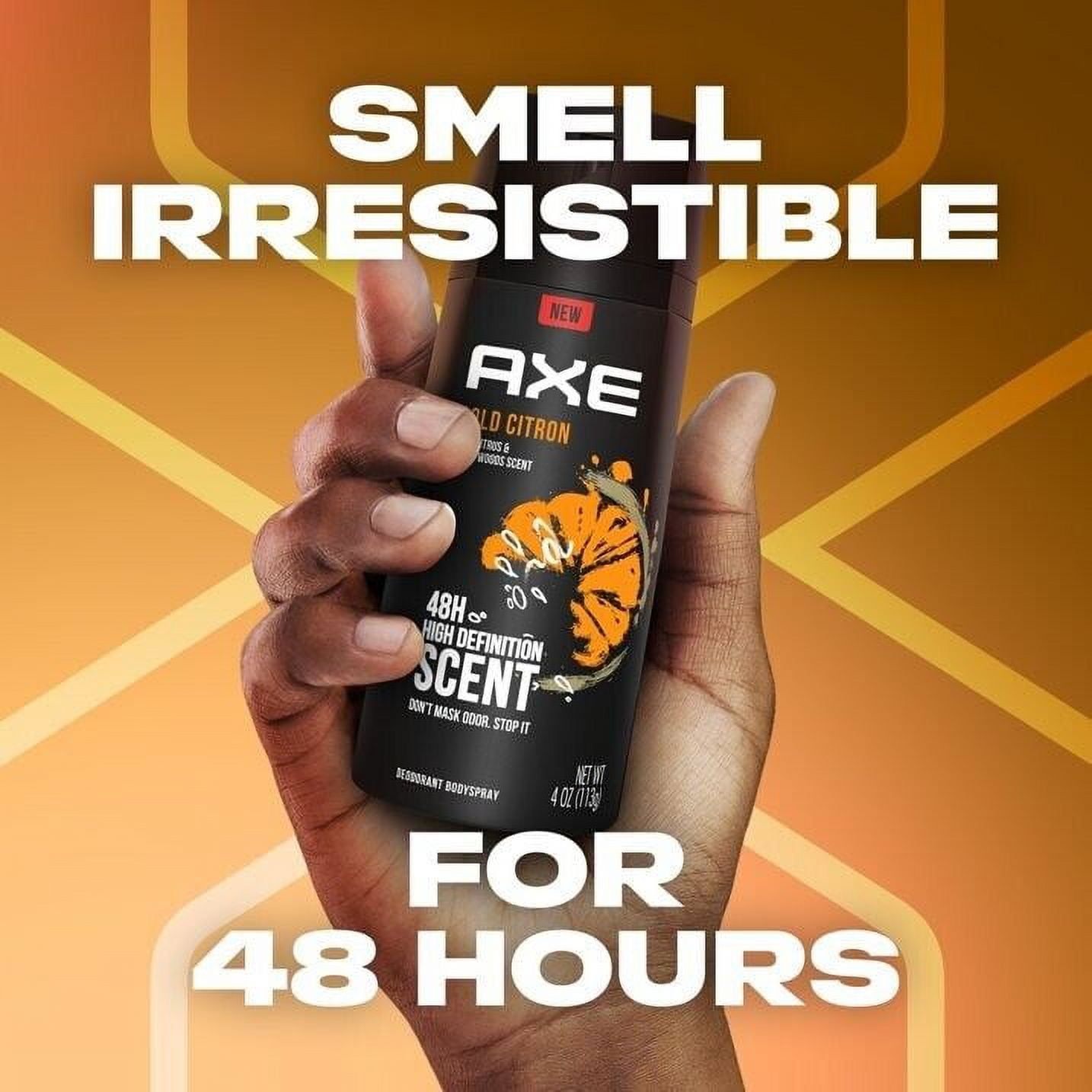 Axe Gold Citron Deodorant Natural Body Spray Cool Citrus White Woods - 4 oz 6pk
