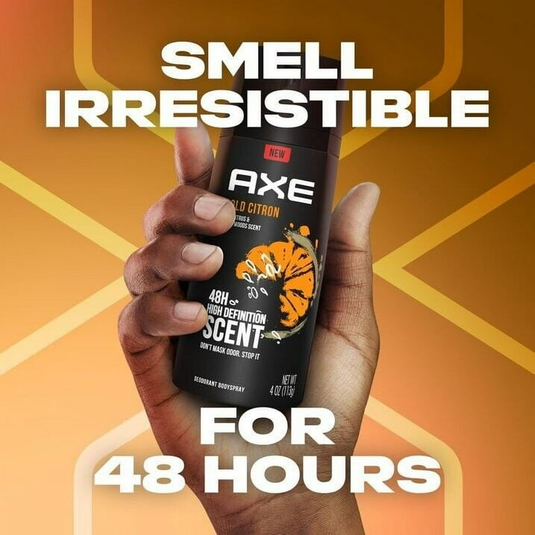 Axe Gold Citron Deodorant Natural Body Spray Cool Citrus White