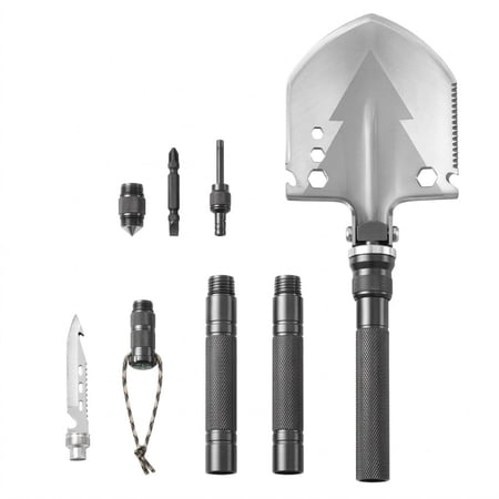 11-in-1 Survival Shovel Folding Camping Multitool Military Grade Portable Tactical Shovel for Off-Roading & Hiking