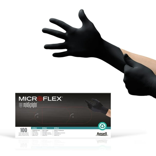 Guantes desechables de nitrilo Ansell Microflex MidKnight MK-296